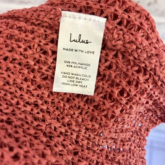 NWT Lulus Knit High Neck Tank Top Boho Coastal Pink Airy Women’s Size Small - Picture 4 of 5